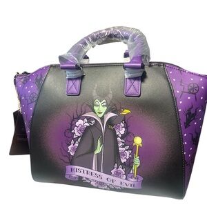 Loungefly Black and Purple Maleficent Satchel